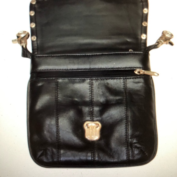 NWT Leather hip/waist/crossbody leather biker bag with silver studs - Picture 4 of 4